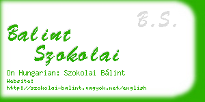 balint szokolai business card